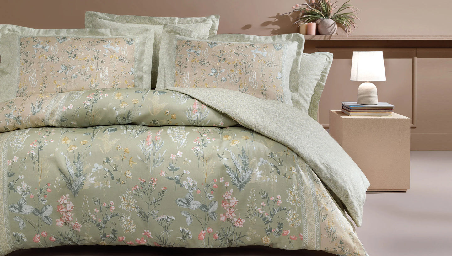 Двоен спален комплект Blossom Sateen - Sage Green