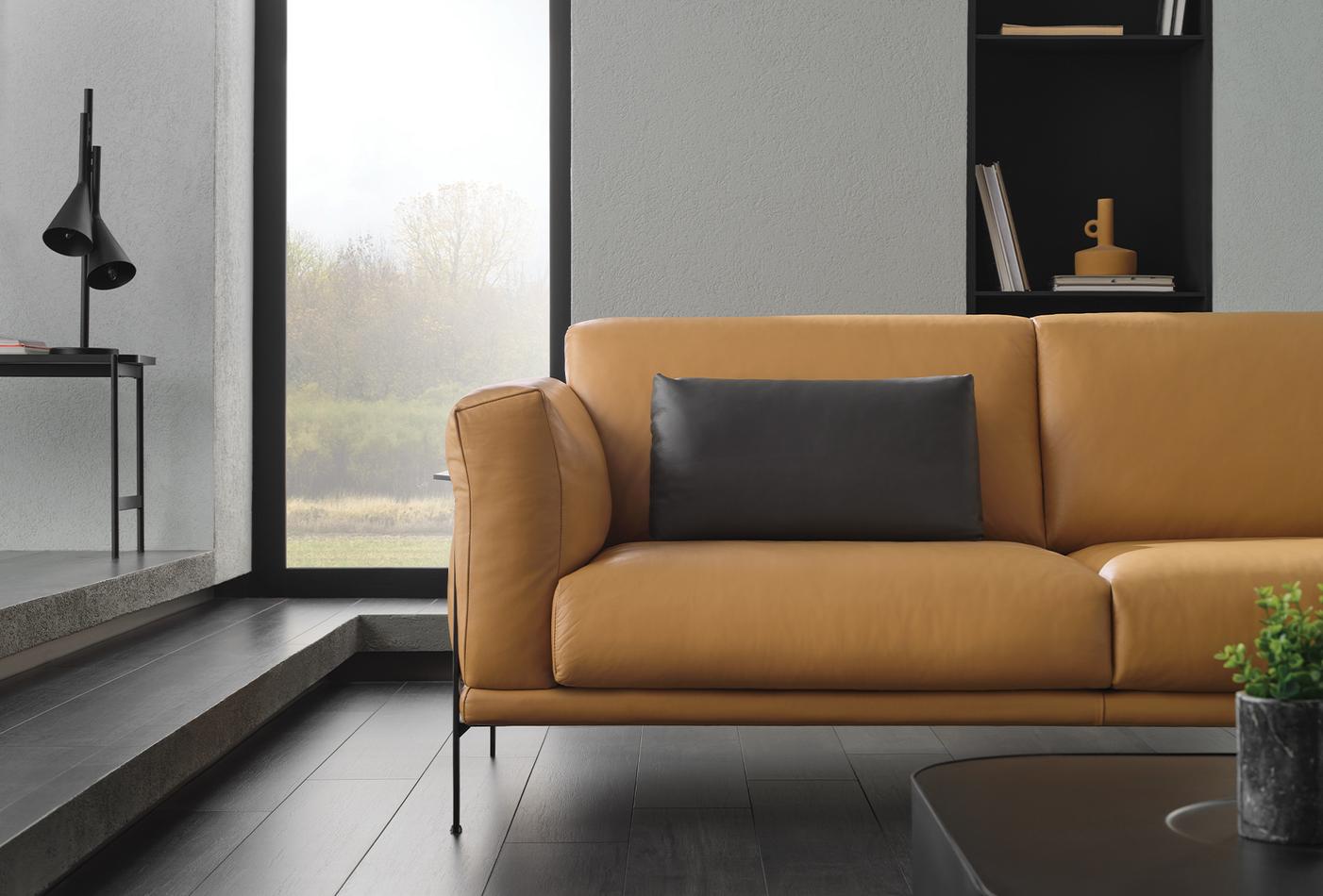 Чериместен диван Emoticon - естествена кожа