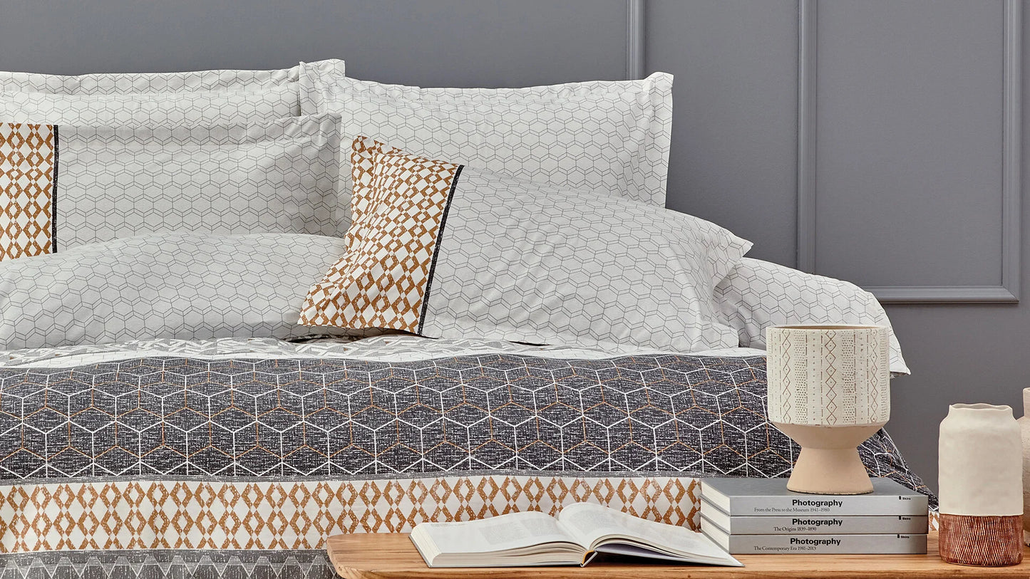 Двоен спален комплект Taren Sateen - Gray с два плика